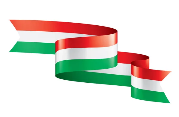 Угорський прапор, векторна ілюстрація на білому тлі — стоковий вектор