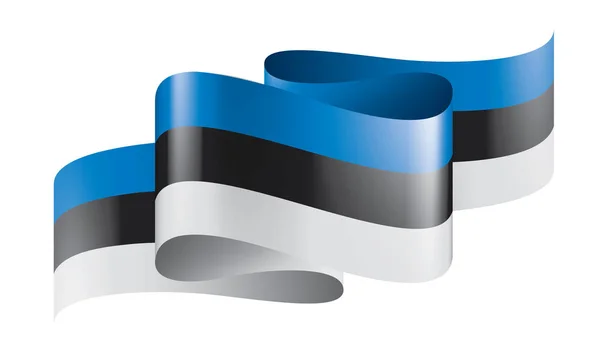 Bandera de Estonia, ilustración vectorial sobre fondo blanco — Vector de stock