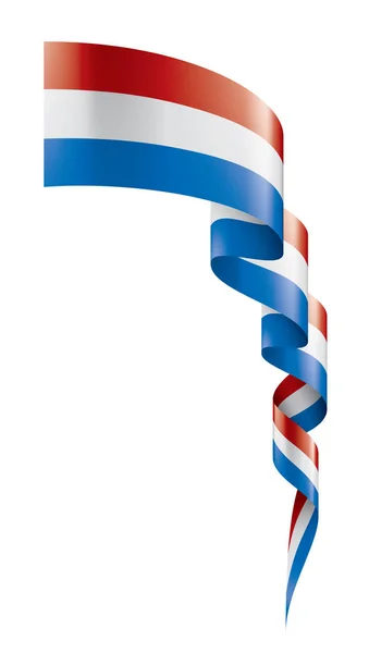 Nizozemská vlajka, vektorová ilustrace na bílém pozadí — Stockový vektor