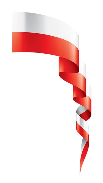 폴란드 국기, 흰 배경 위의 벡터 일러스트 — 스톡 벡터