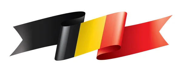 Bendera Belgia, ilustrasi vektor pada latar belakang putih - Stok Vektor