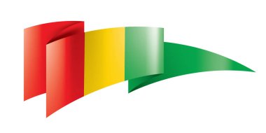 Gine bayrağı, beyaz arkaplanda vektör illüstrasyonu