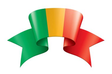 Mali bayrağı, beyaz bir arka plan üzerinde vektör çizim.