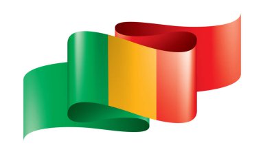Mali bayrağı, beyaz bir arka plan üzerinde vektör çizim.