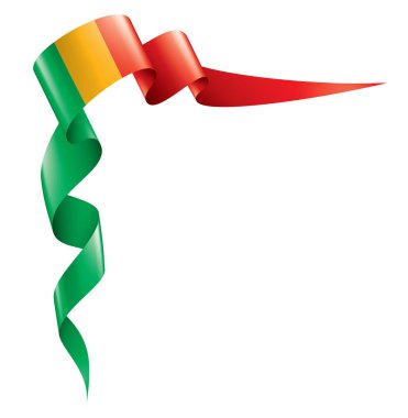 Mali bayrağı, beyaz bir arka plan üzerinde vektör çizim.