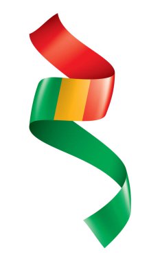 Mali bayrağı, beyaz bir arka plan üzerinde vektör çizim.