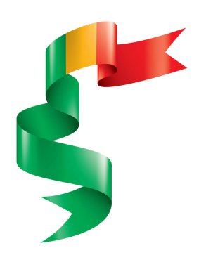 Mali bayrağı, beyaz bir arka plan üzerinde vektör çizim.