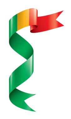 Mali bayrağı, beyaz bir arka plan üzerinde vektör çizim.