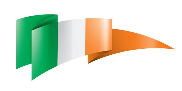 Irland flagga, vektor illustration på en vit bakgrund — Stock vektor