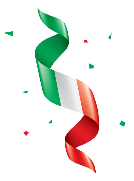 İtalya bayrağı, beyaz arkaplanda vektör illüstrasyonu. — Stok Vektör