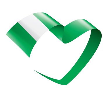 Nijerya bayrak, beyaz bir arka plan üzerinde vektör çizim.