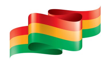 Bolivya bayrak, beyaz bir arka plan üzerinde vektör çizim.