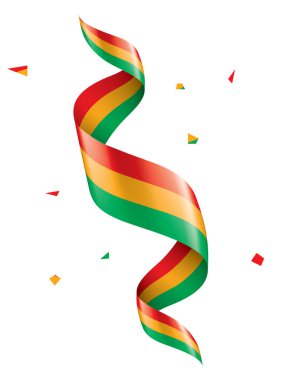 Bolivya bayrak, beyaz bir arka plan üzerinde vektör çizim.