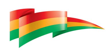 Bolivya bayrak, beyaz bir arka plan üzerinde vektör çizim.