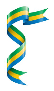 Gabon bayrağı, beyaz arkaplanda vektör çizimi.
