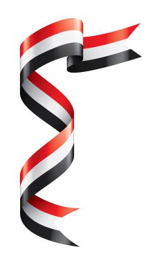 Yemen bayrağı, beyaz arkaplanda vektör çizimi.