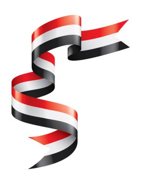 Yemen bayrağı, beyaz arkaplanda vektör çizimi.