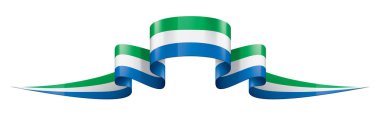 Sierra Leone bayrağı, beyaz arkaplanda vektör illüstrasyonu.