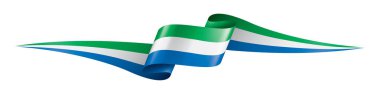Sierra Leone bayrağı, beyaz arkaplanda vektör illüstrasyonu.