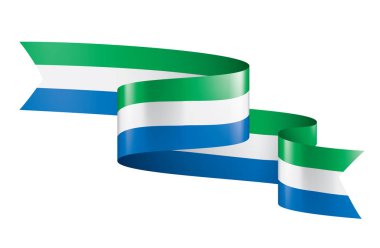 Sierra Leone bayrağı, beyaz arkaplanda vektör illüstrasyonu.
