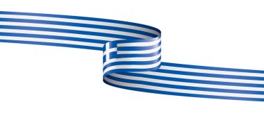 Yunanistan bayrağı, beyaz bir arka plan üzerinde vektör çizim.