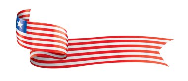 Liberya bayrağı, beyaz bir arka plan üzerinde vektör çizim.