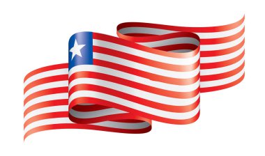 Liberya bayrağı, beyaz bir arka plan üzerinde vektör çizim.