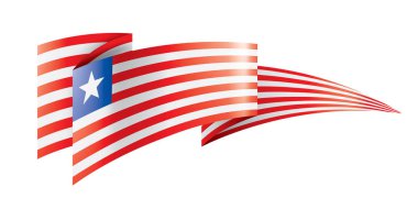 Liberya bayrağı, beyaz bir arka plan üzerinde vektör çizim.