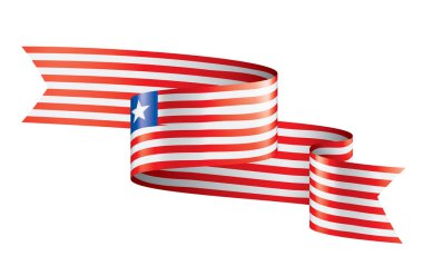 Liberya bayrağı, beyaz bir arka plan üzerinde vektör çizim.