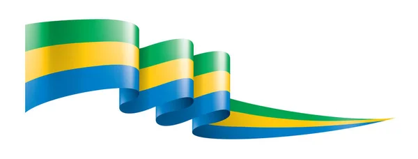 Gabon flagga, vektor illustration på en vit bakgrund. — Stock vektor