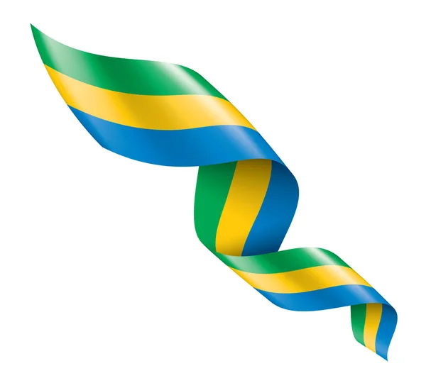Gabon vlag, vector illustratie op een witte achtergrond. — Stockvector