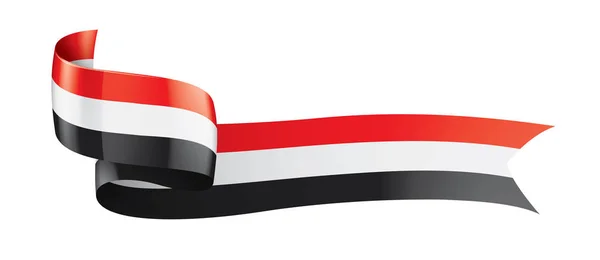 Bandera yemení, ilustración vectorial sobre fondo blanco. — Vector de stock