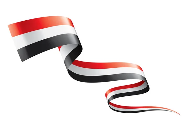 Bandera yemení, ilustración vectorial sobre fondo blanco. — Vector de stock
