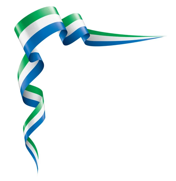 Σημαία Σιέρα Λεόνε, διανυσματική απεικόνιση σε λευκό φόντο. — Διανυσματικό Αρχείο
