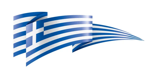 希腊国旗, 矢量插图白色背景. — 图库矢量图片