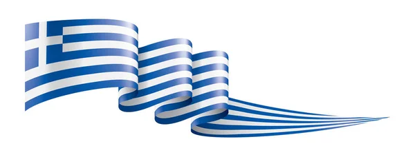 Флаг Греции, векторная иллюстрация на белом фоне . — стоковый вектор