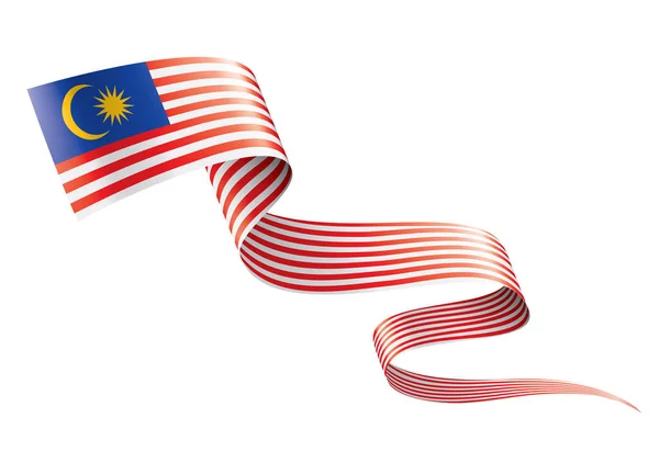 Флаг Малайзии, векторная иллюстрация на белом фоне . — стоковый вектор