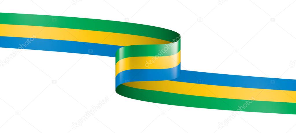 Gabon flag, vector illustration on a white background.