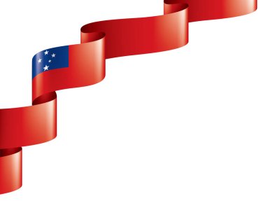 Samoa bayrağı, beyaz arkaplanda vektör illüstrasyonu.
