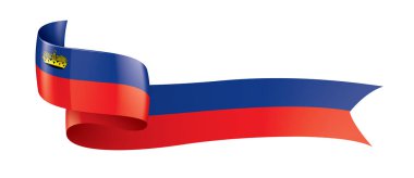 Lihtenştayn bayrağı, beyaz arkaplanda vektör illüstrasyonu.