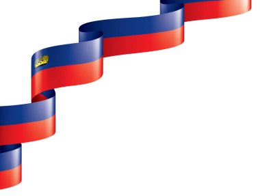Lihtenştayn bayrağı, beyaz arkaplanda vektör illüstrasyonu.