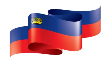 Lihtenştayn bayrağı, beyaz arkaplanda vektör illüstrasyonu.