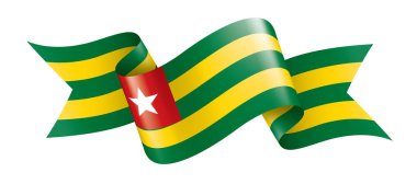 togo bayrağı, beyaz arkaplanda vektör çizimi.