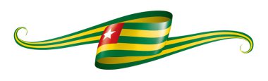 togo bayrağı, beyaz arkaplanda vektör çizimi.