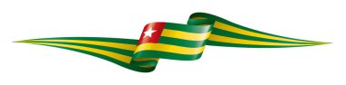 togo bayrağı, beyaz arkaplanda vektör çizimi.