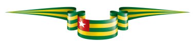 togo bayrağı, beyaz arkaplanda vektör çizimi.