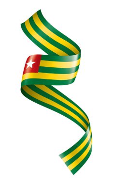 togo bayrağı, beyaz arkaplanda vektör çizimi.