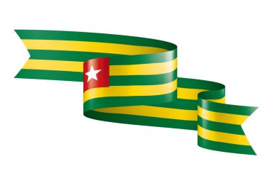 togo bayrağı, beyaz arkaplanda vektör çizimi.