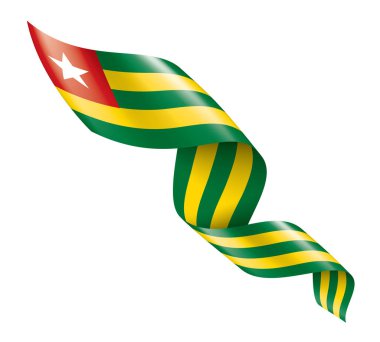 togo bayrağı, beyaz arkaplanda vektör çizimi.
