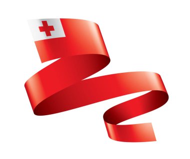 Tonga bayrağı, beyaz arkaplanda vektör illüstrasyonu.